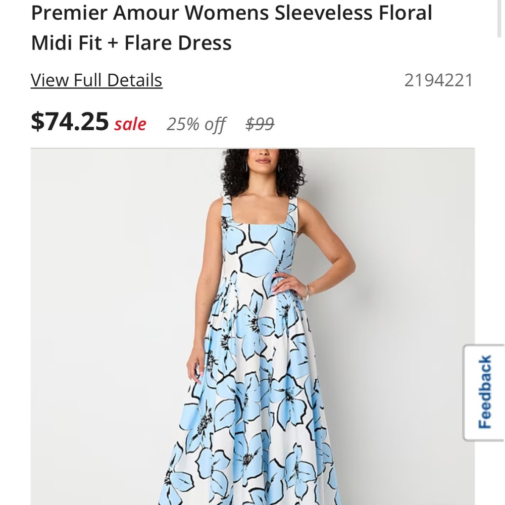 ISO!!! Premier Amour Blue and White Fit and Flare Midi Dress